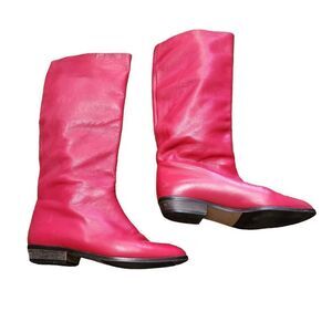 Charles David vintage Italian leather red boots 7